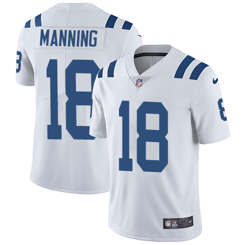Nike Colts #18 Peyton Manning White Men's Stitched NFL Vapor Untouchable Limited Jersey - Click Image to Close